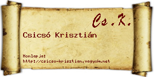 Csicsó Krisztián névjegykártya